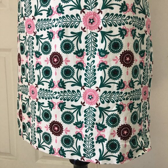 New Boden Women's Tatiana Textured Dress IvoryTrellis Tile Size 4 Petite V Neck - Picture 12 of 14